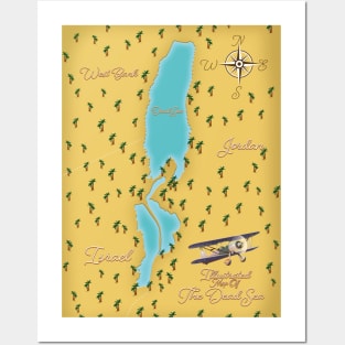 Dead sea map Posters and Art